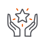 Hands holding star icon