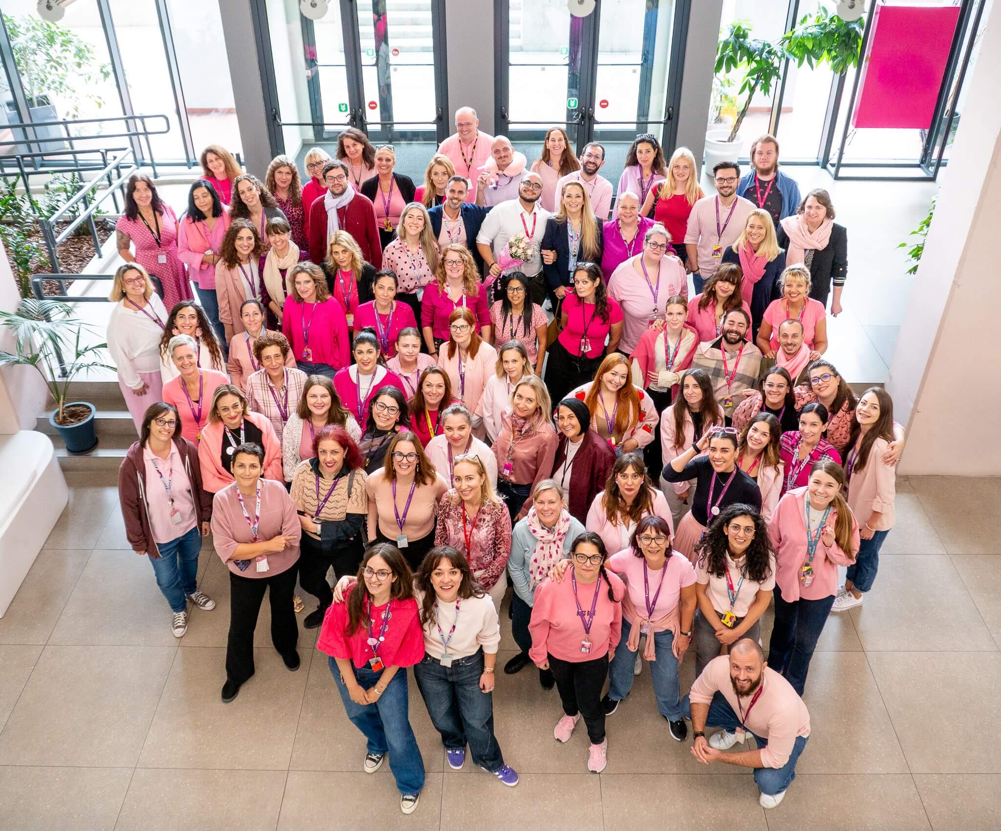 TP Team wearing pink for Pink October 2025