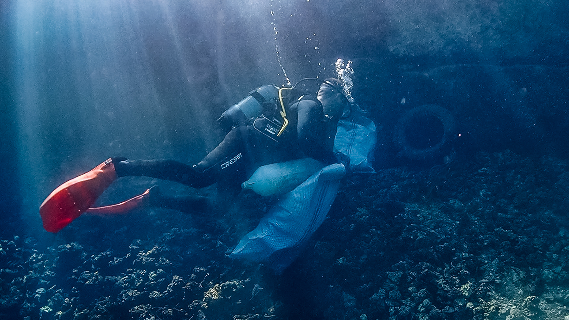 Underwater Clean up in Amorgos With Aegean Rebreath
