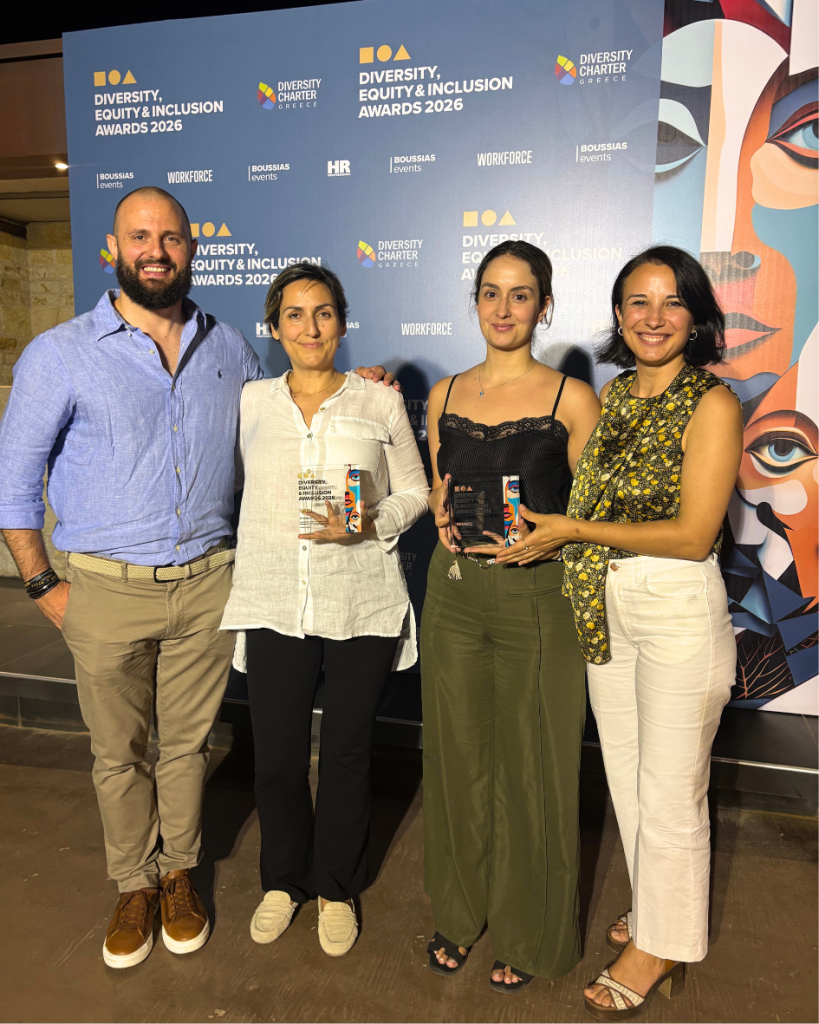 TP Greece Team celebrating two wins at the Diversity, Equity & Inclusion Awards 2026 by BOUSSIAS & Diversity Charter, recognizing excellence in workplace DEI initiatives.